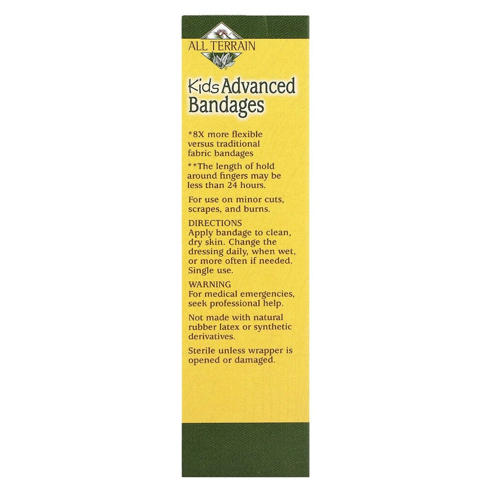 All Terrain Kids Advanced Bandages, Assorted Sizes - back of package
