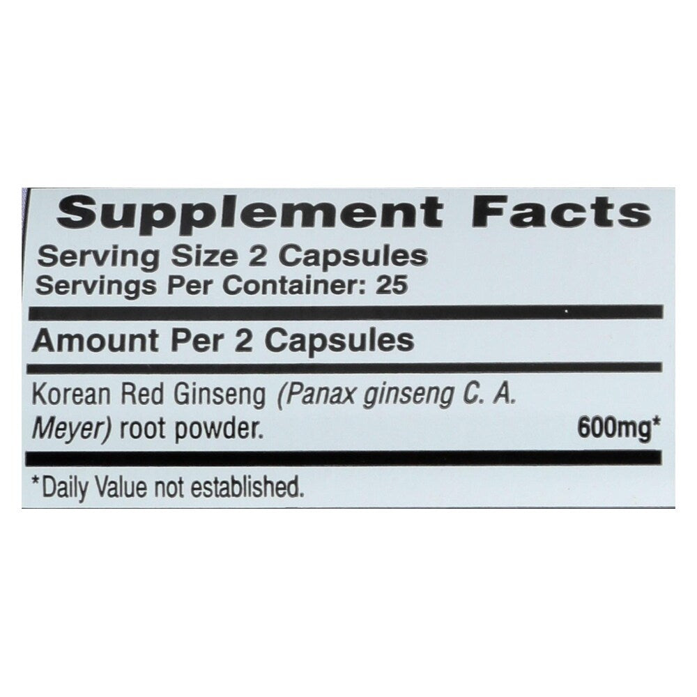 Imperial Elixir Korean Red Ginseng - back of package