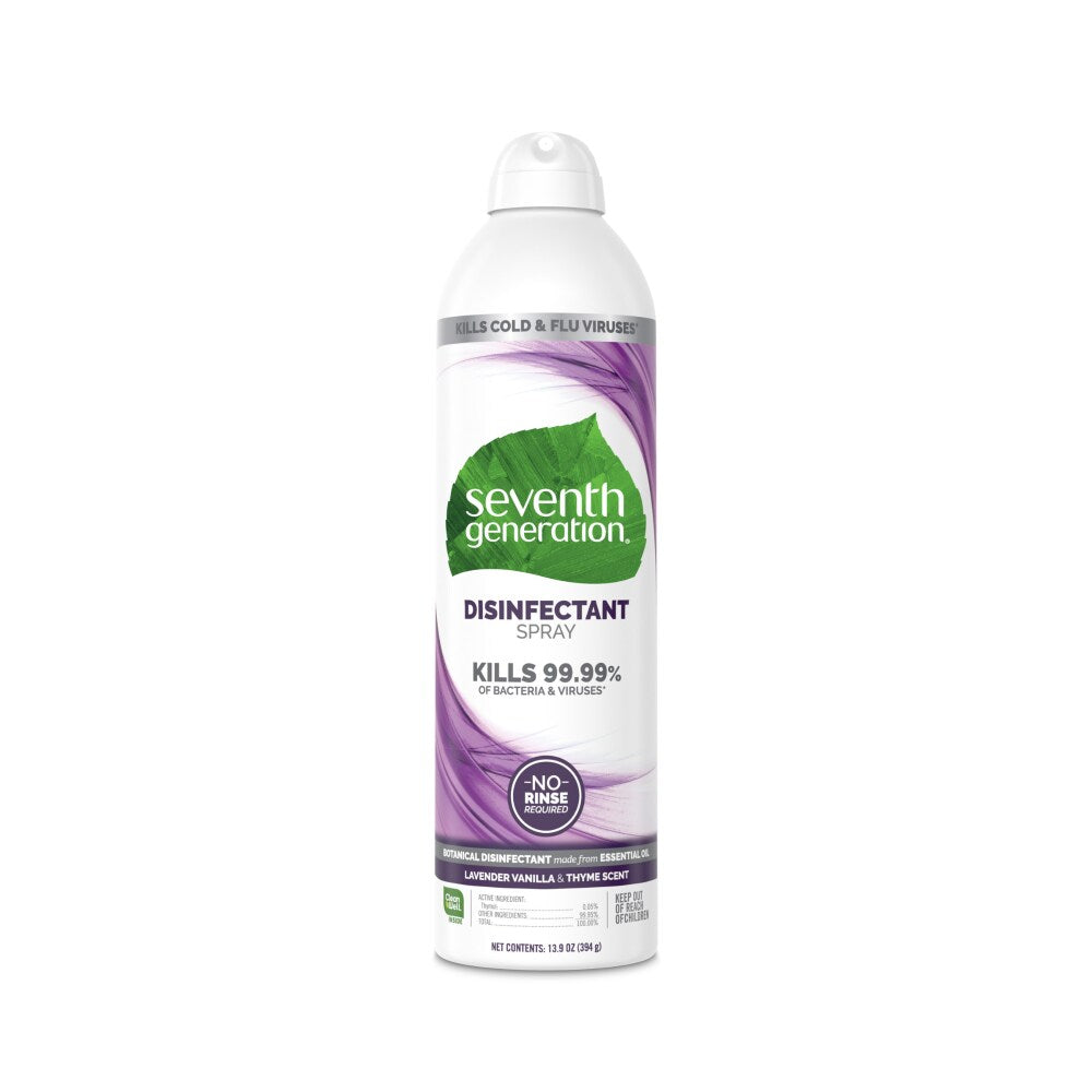 Seventh Generation Disinfectant Spray Lavender Vanilla & Thyme - back of package