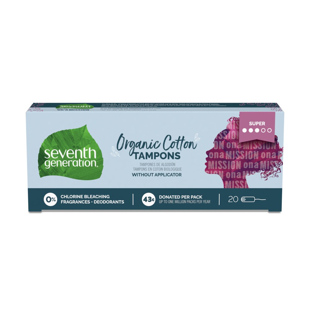 Seventh Generation Tampon Super, 20 Tampons - back of package