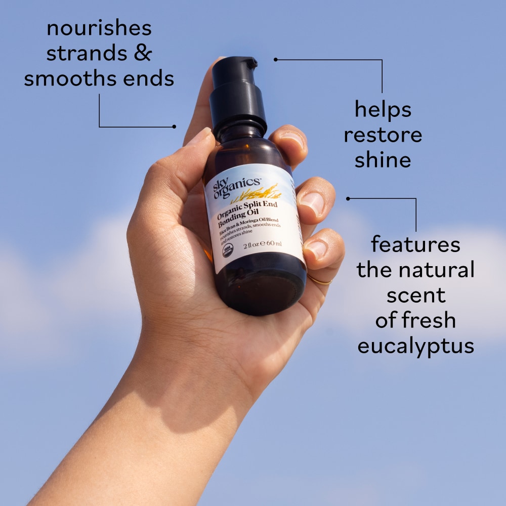 Sky Organics Organic Split End Bonding Oil - back of package