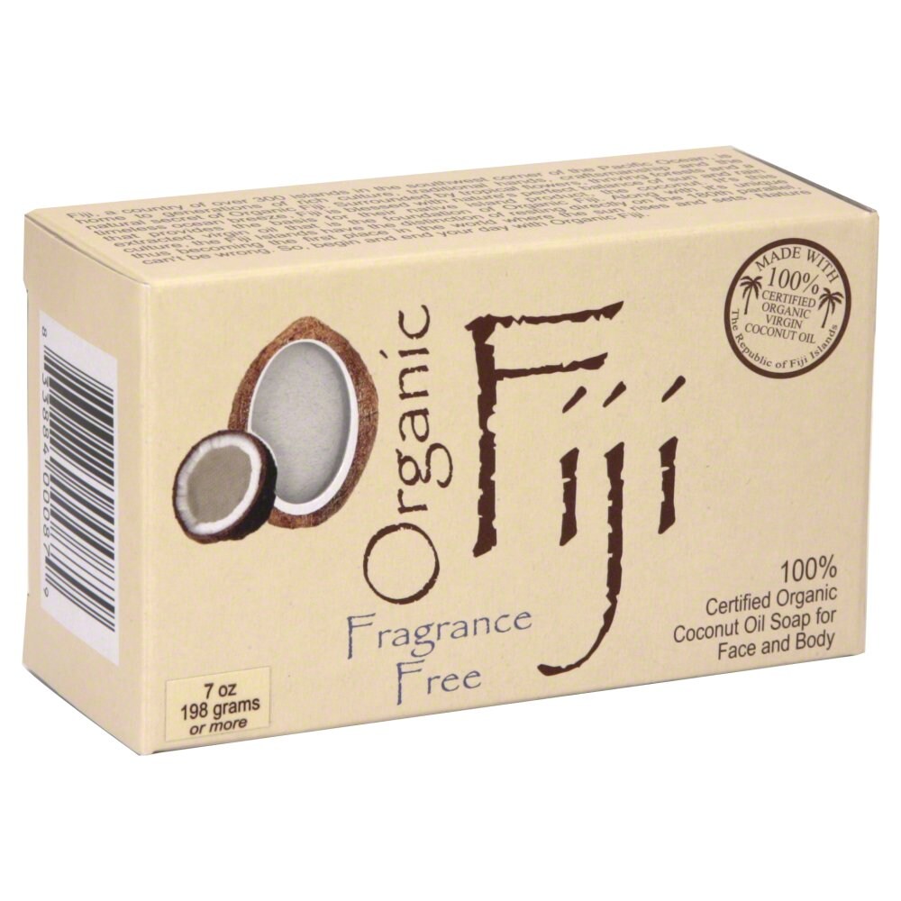 Organic Fiji Coconut Oil Infused Soap For Face and Body, Fragrance Free