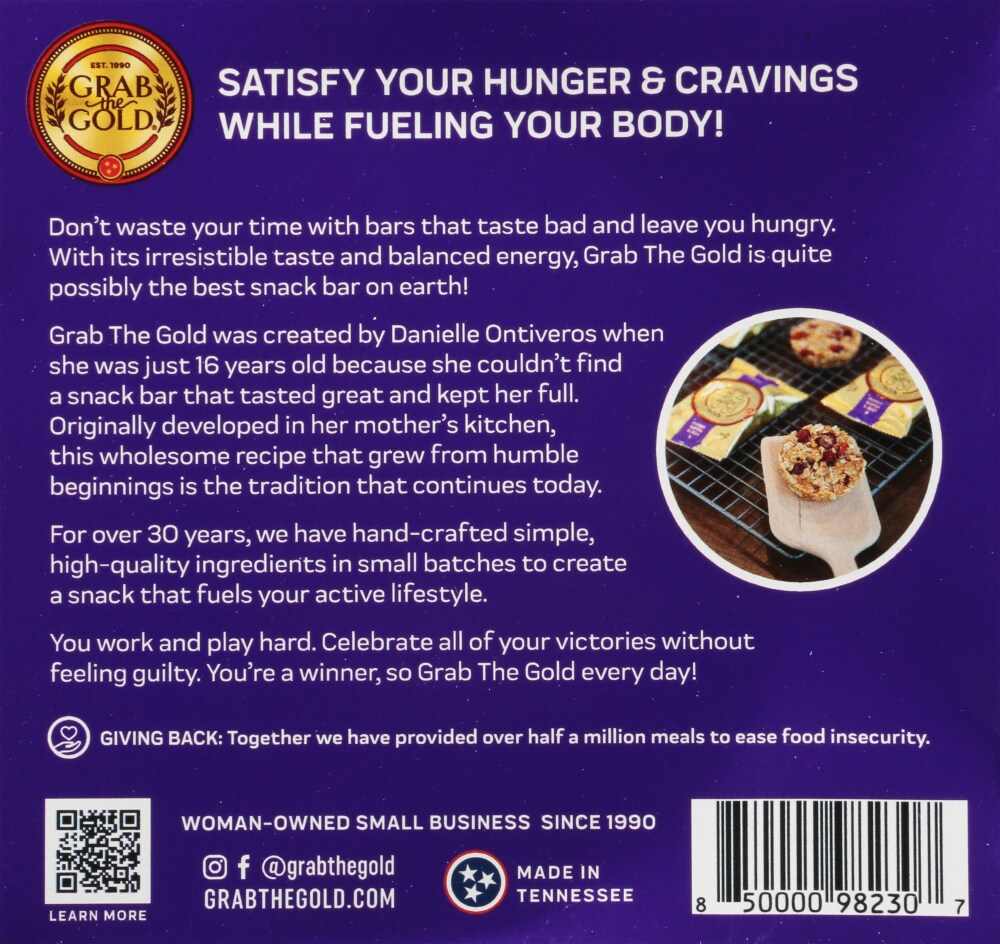 Grab the Gold Peanut Butter & Jelly Bars - back of package