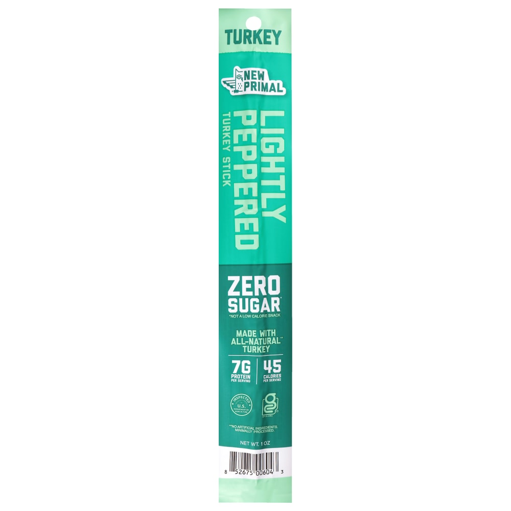 The New Primal Lightly Peppered Turkey Meat Sticks