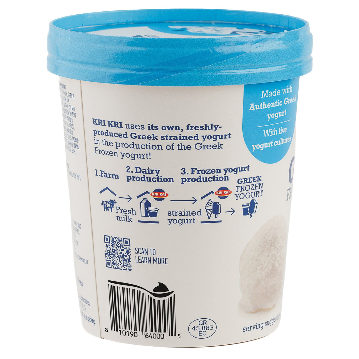 Kri Kri Greek Frozen Yogurt, Plain - additional view 1