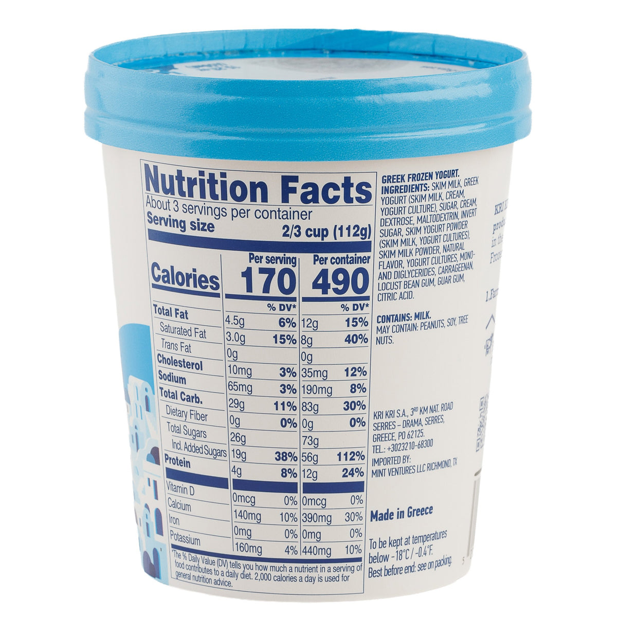 Kri Kri Greek Frozen Yogurt, Plain - additional view 2