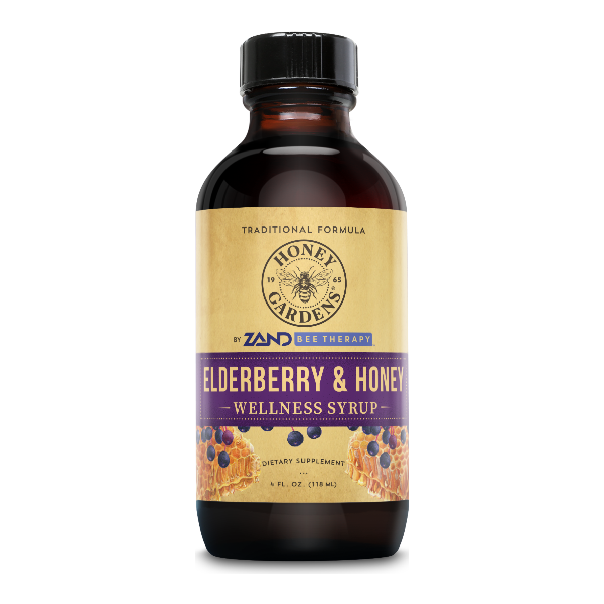 Honey Gardens Elderberry Syrup with Grade A Raw Honey - 4oz - 4 fl oz
