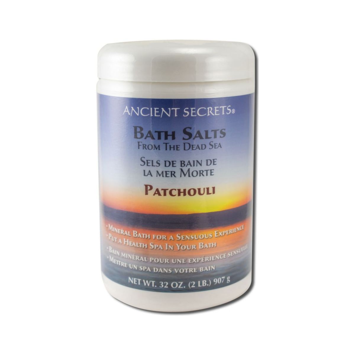 Ancient Secrets Dead Sea Aromatherapy Bath Salts, Patchouli - 32 oz