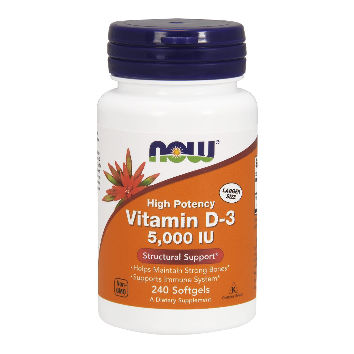 NOW Foods Vitamin D3 5000IU - 240 Softgel Capsules