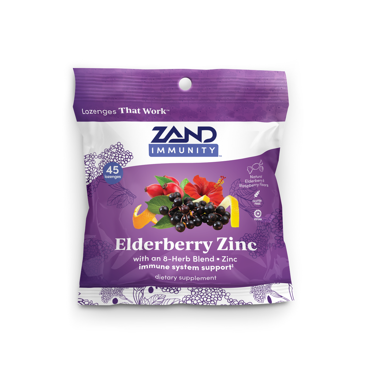Zand Elderberry Zinc Lozenges 45 Lozenges