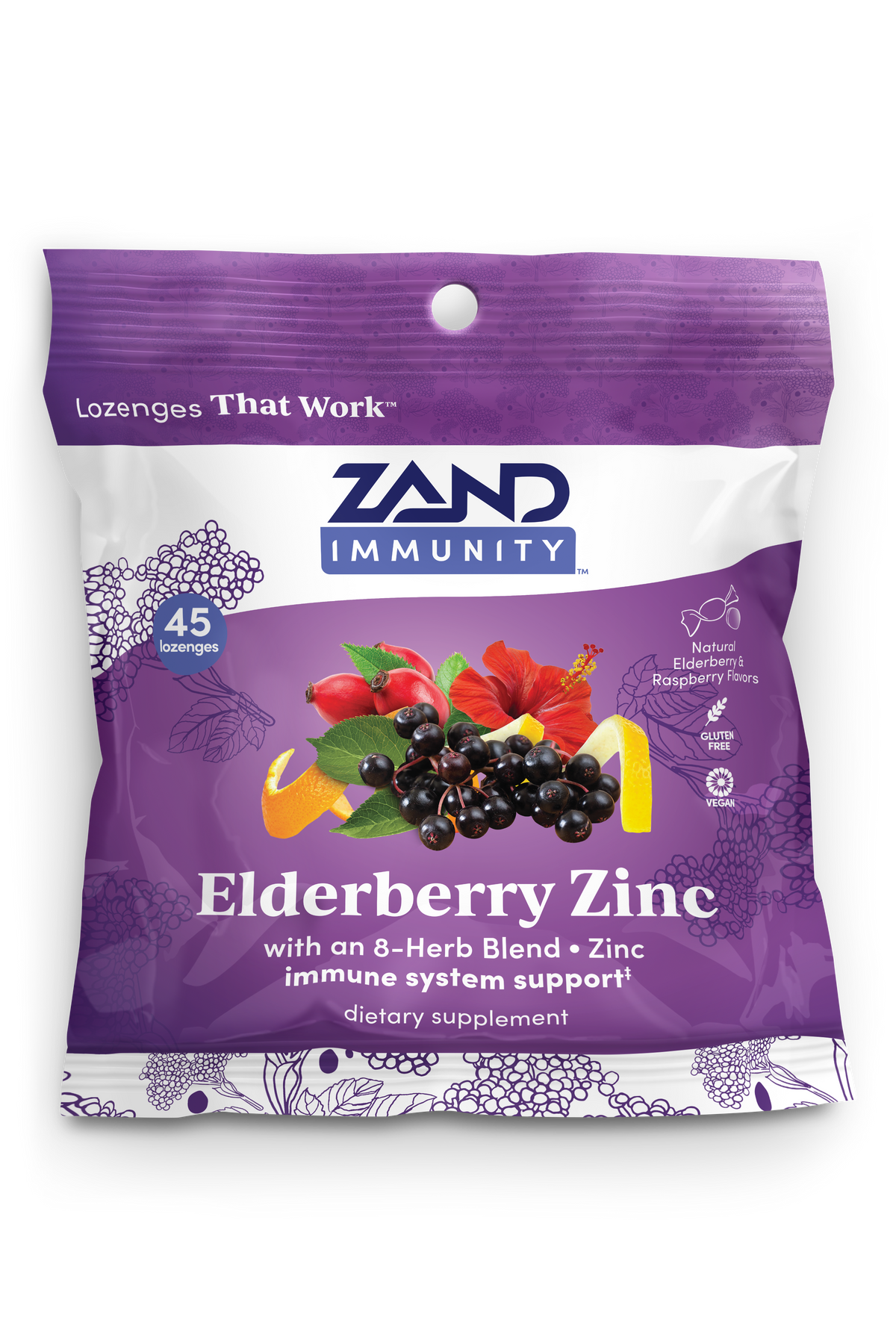 Zand Elderberry Zinc Lozenges 45 Lozenges