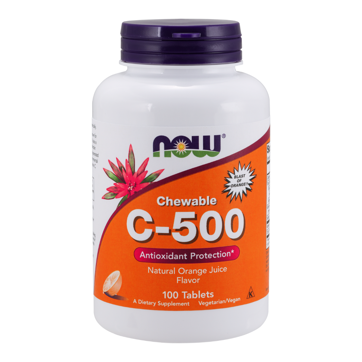NOW Foods Vitamin C-500 Chew Orange - 100 Tablets