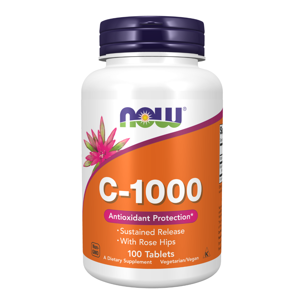 NOW Foods Vitamin C-1000 with Rose Hips S/r - 100 Tablets