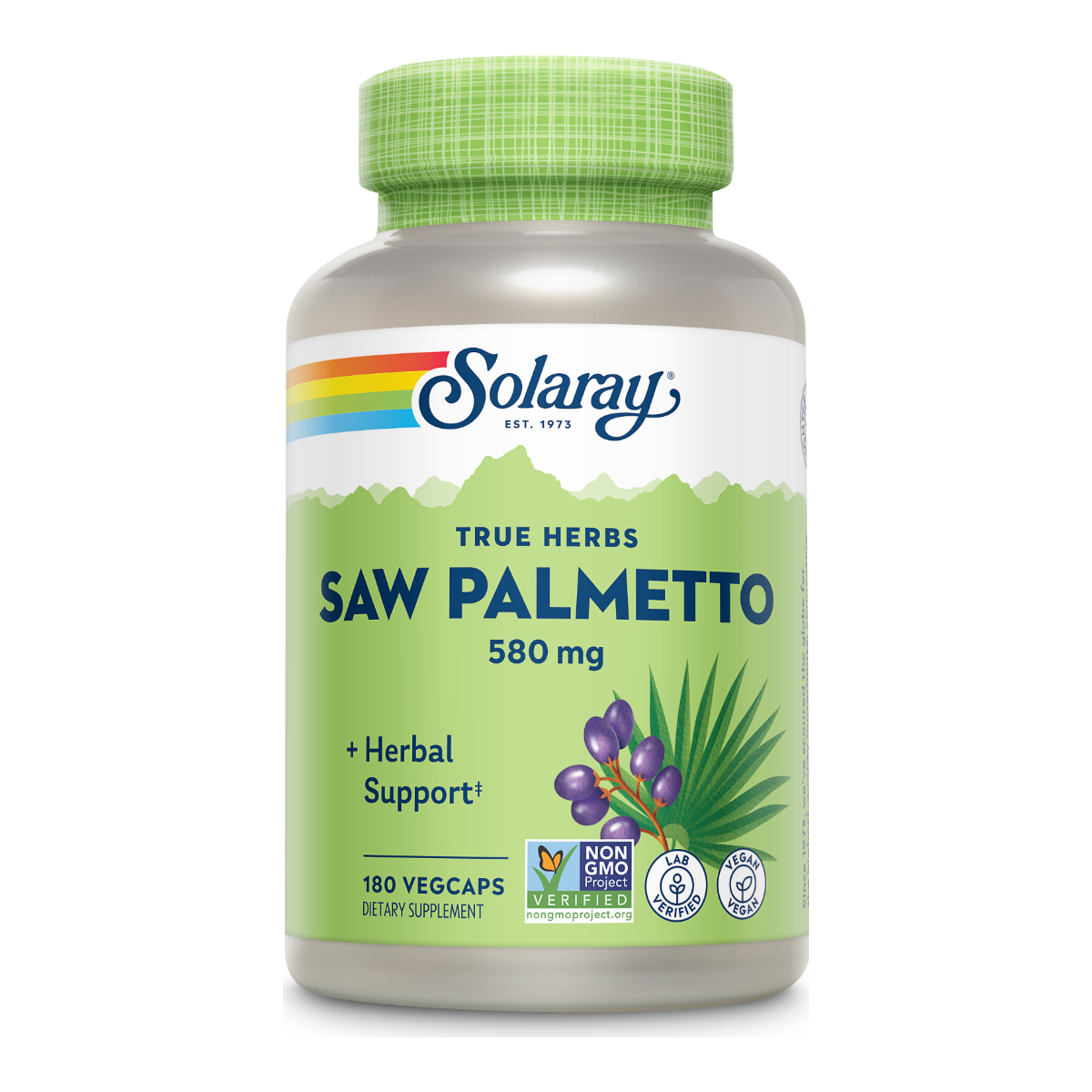 Solaray Saw Palmetto Berry 580mg - 180 Capsules