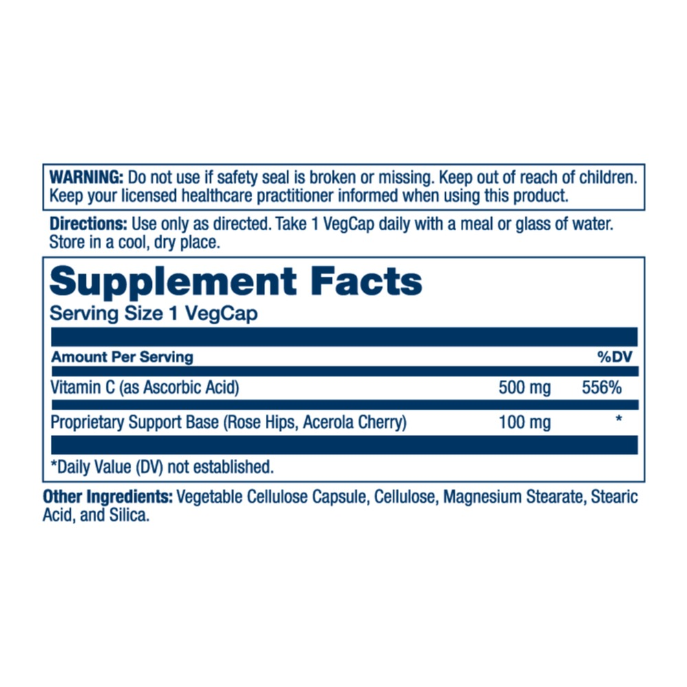 Solaray Vitamin C With Rose Hips & Acerola 500mg