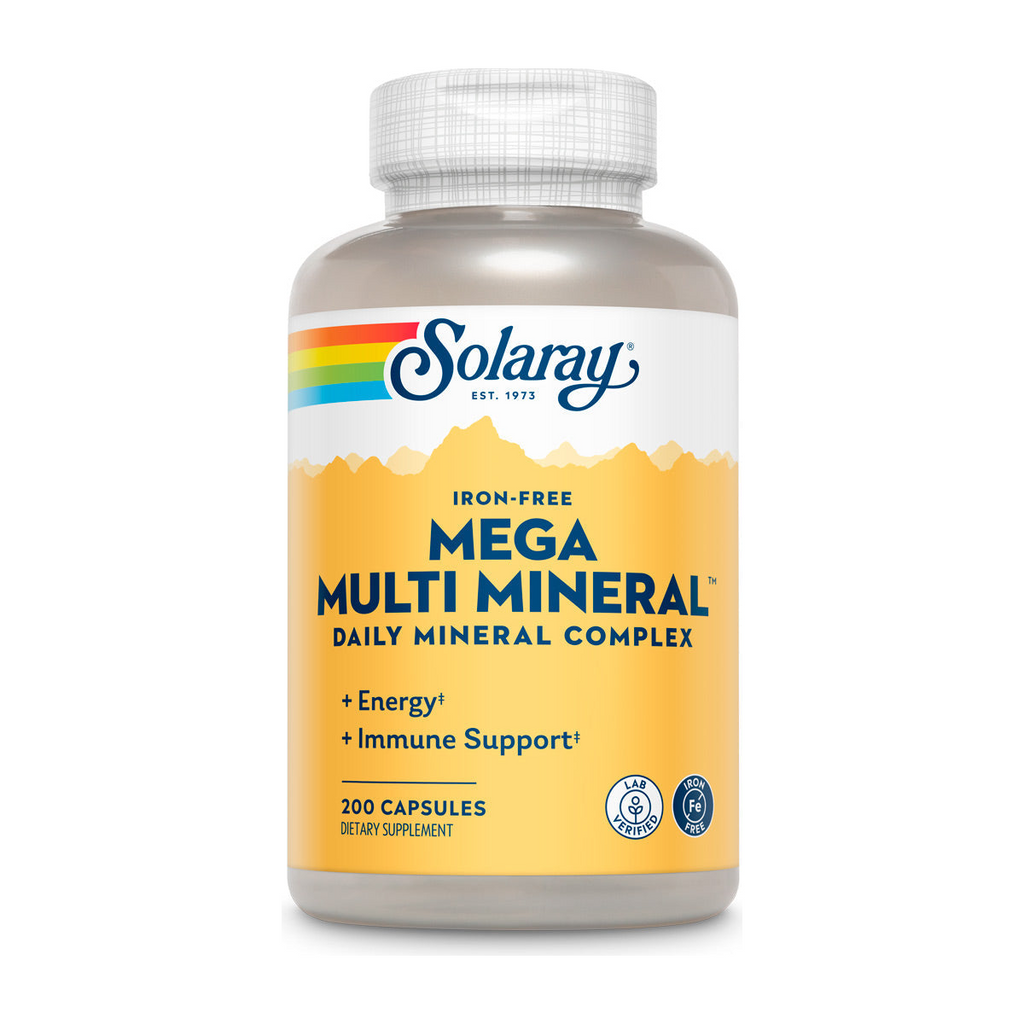 Solaray Mega Multi Mineral, Iron-Free - 200CAP