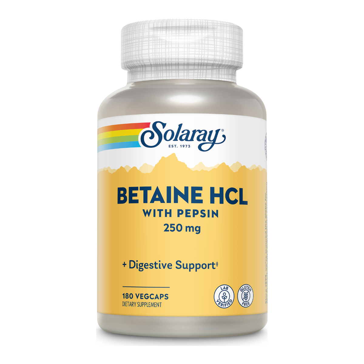 Solaray Betaine HCl with Pepsin 250mg - 180 Capsules