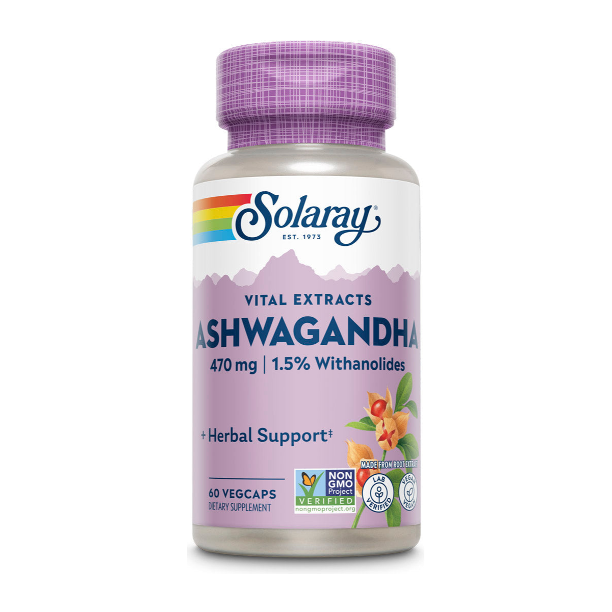 Solaray Ashwagandha Root Extract 470mg - 60 Capsules