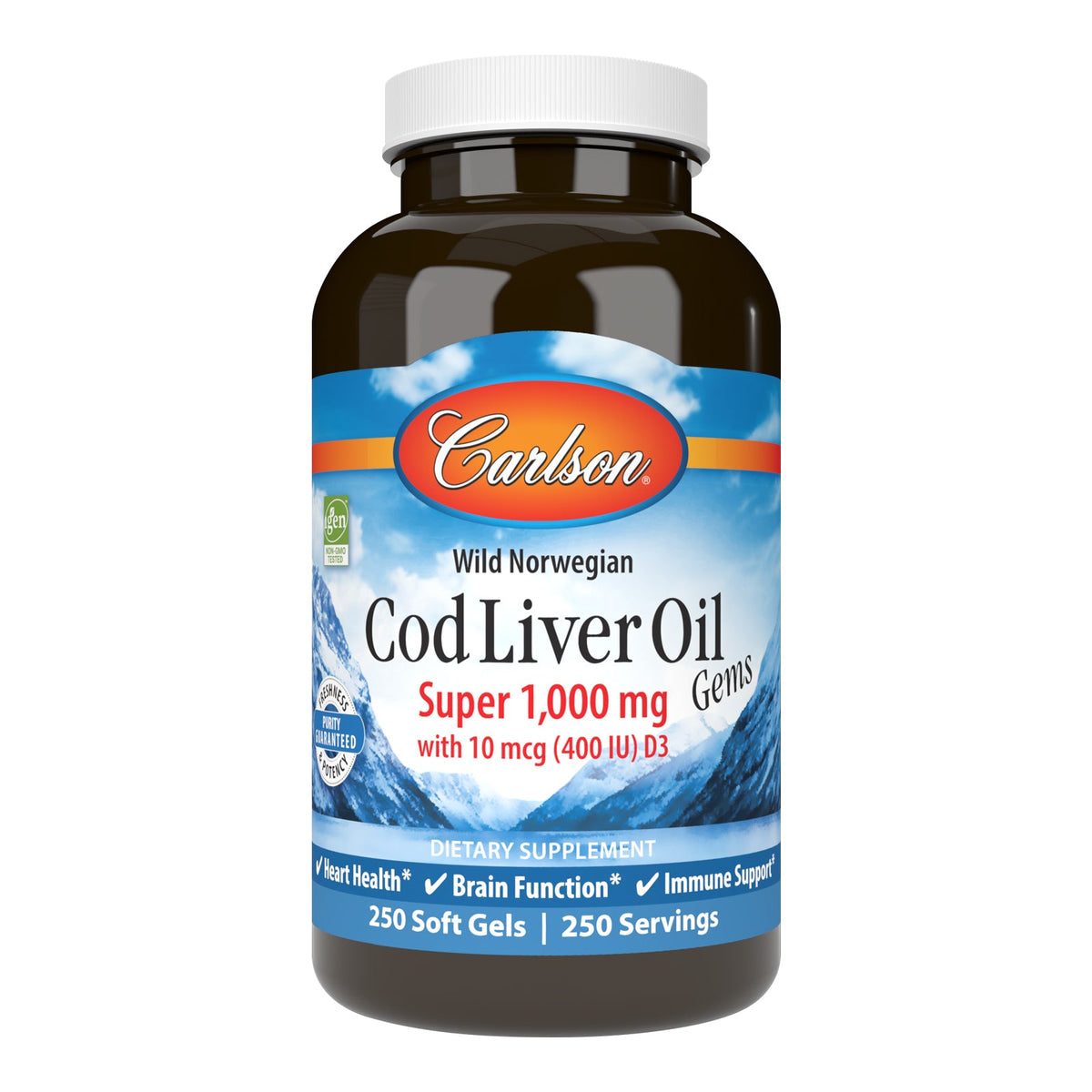 Carlson Labs Cod Liver Oil Gems, Super 1,000 mg