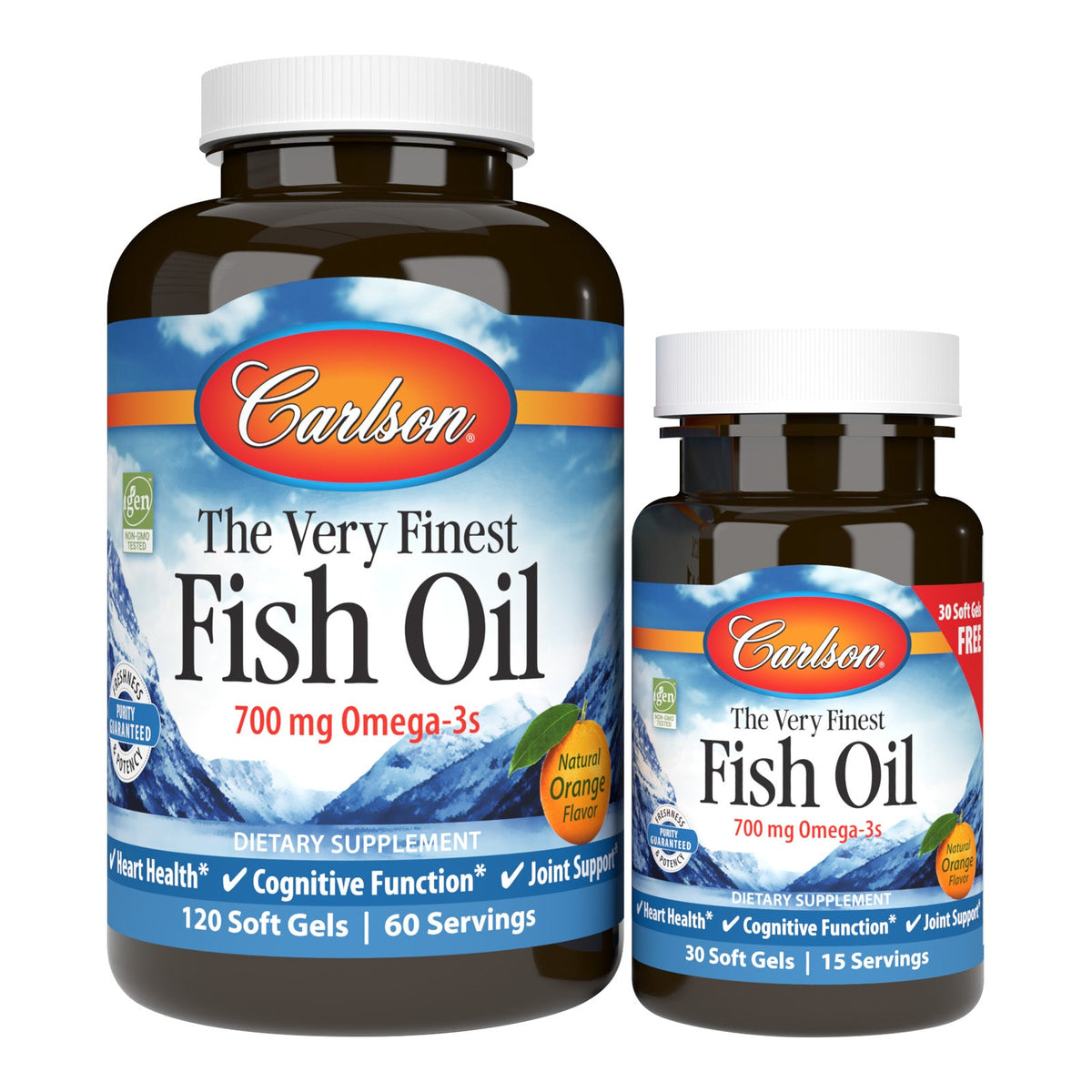 Carlson Labs The Very Finest Fish Oil Soft Gels, Orange
