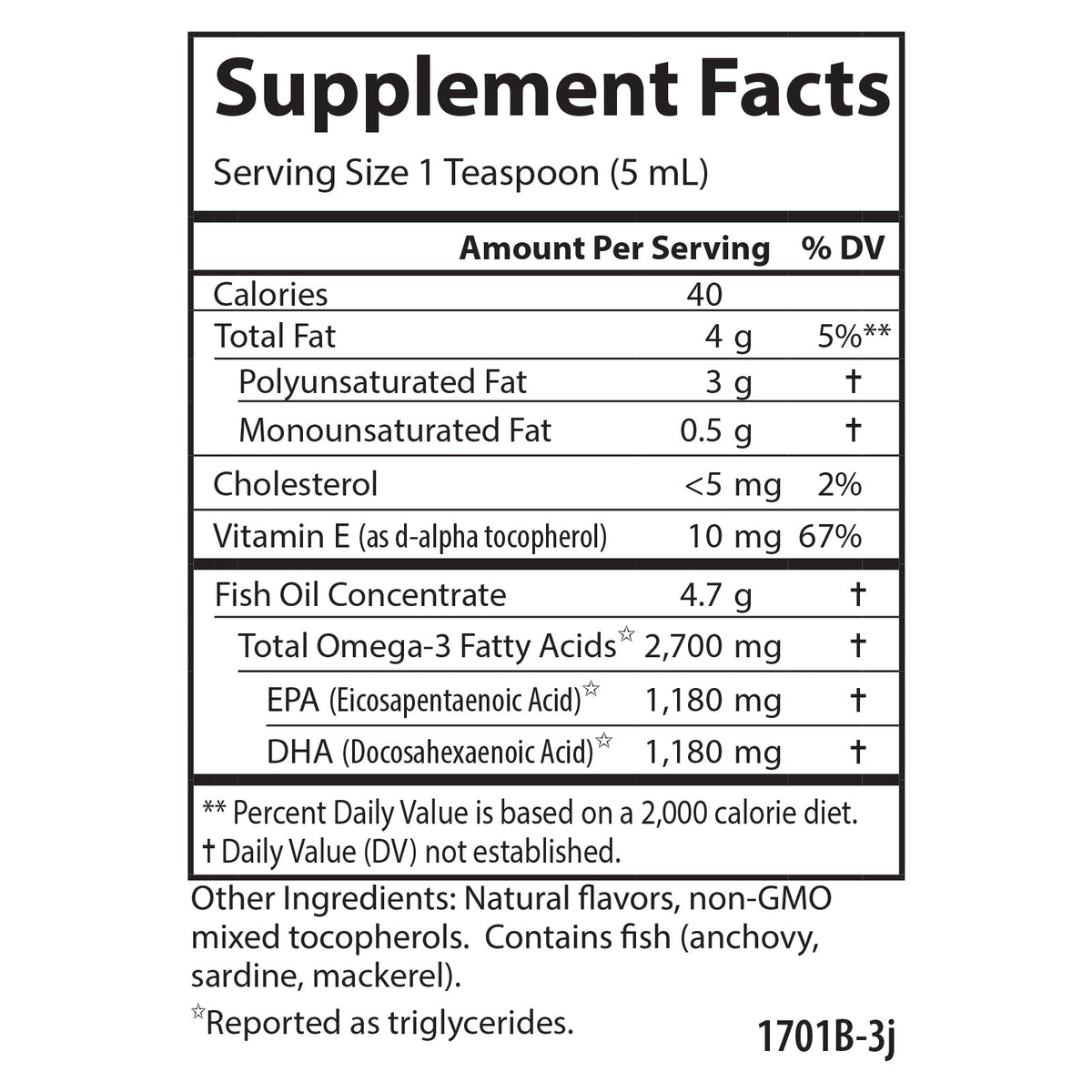 Supplement Facts for Carlson Labs Med Omega, Lemon-Lime