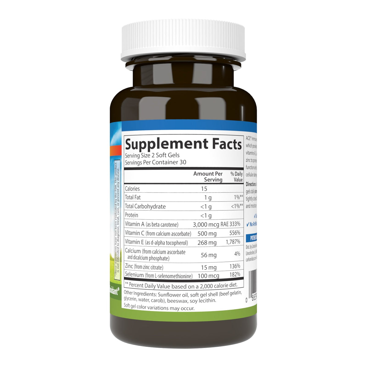 Supplement Facts for Carlson Labs ACES + Zn