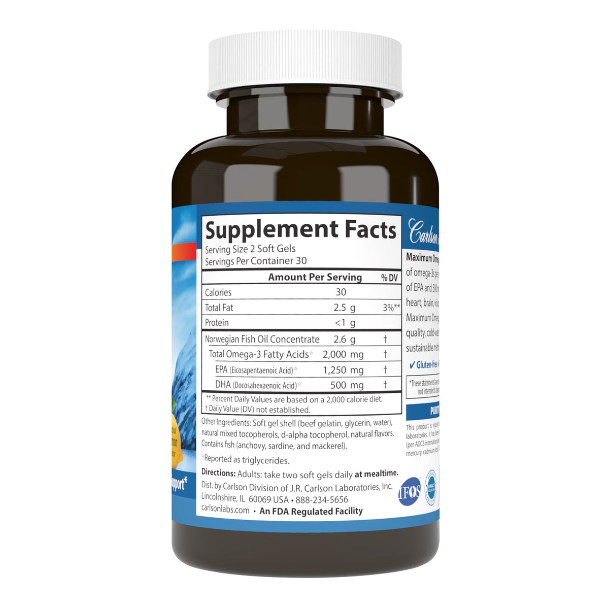 Supplement Facts for Carlson Labs Maximum Omega 2000