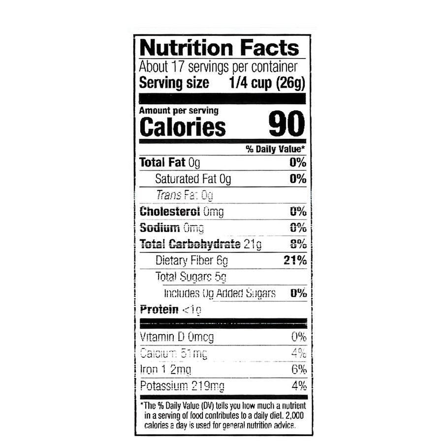 Nutrition Facts for Frontier Co-op Aronia Berries, Organic