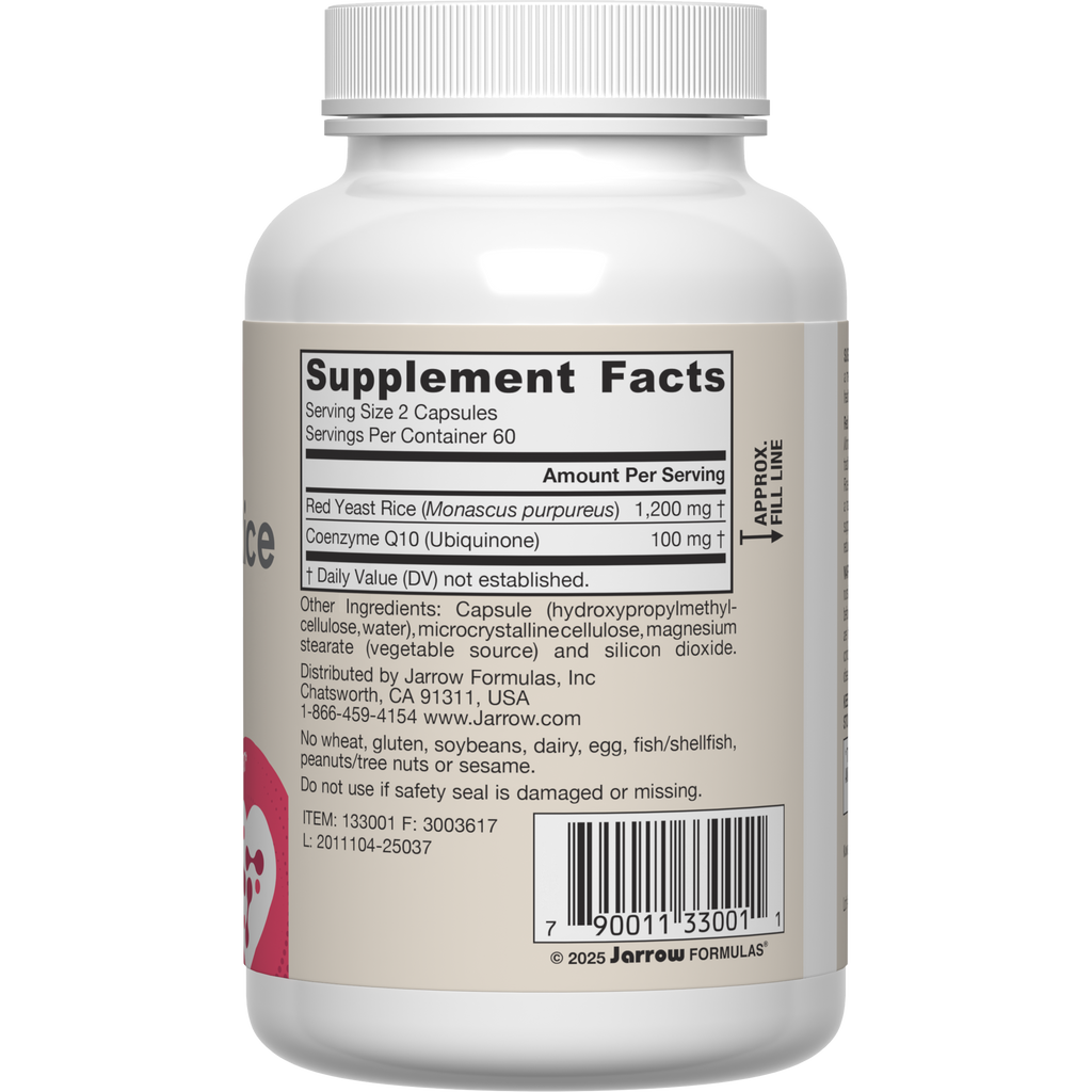 Supplement Facts for Jarrow Formulas Red Yeast Rice
