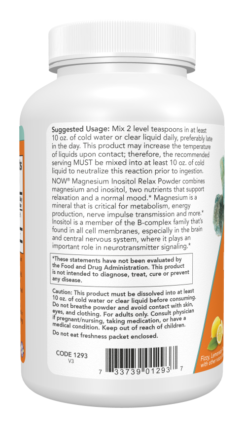 NOW Foods Magnesium Inositol Relax Powder - Lemonade - additional view 1