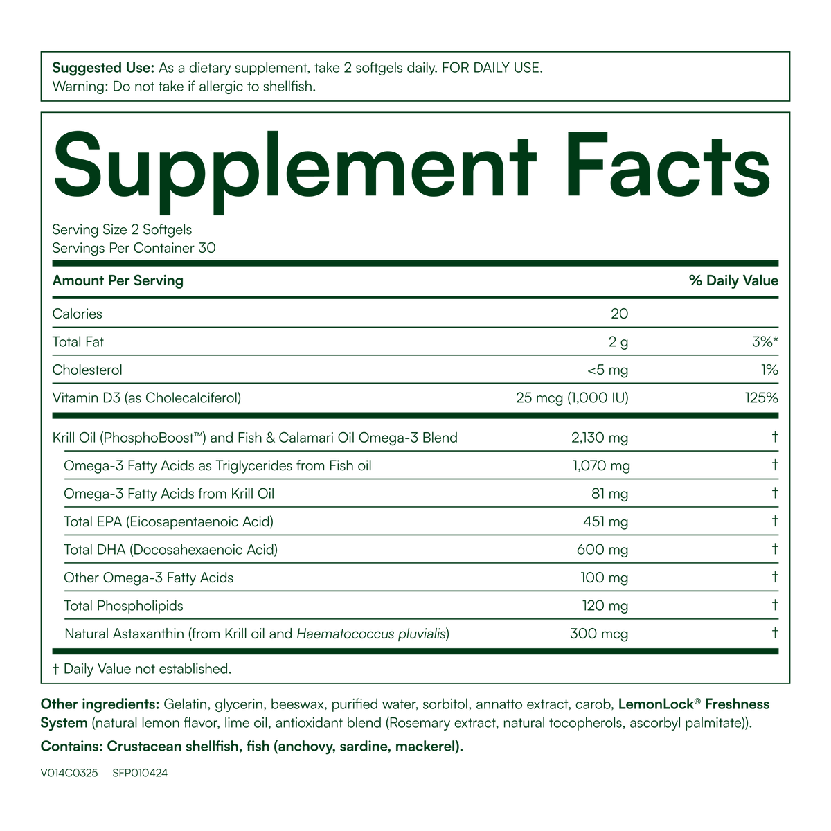Krill Omega 10X™ - Supplement Facts