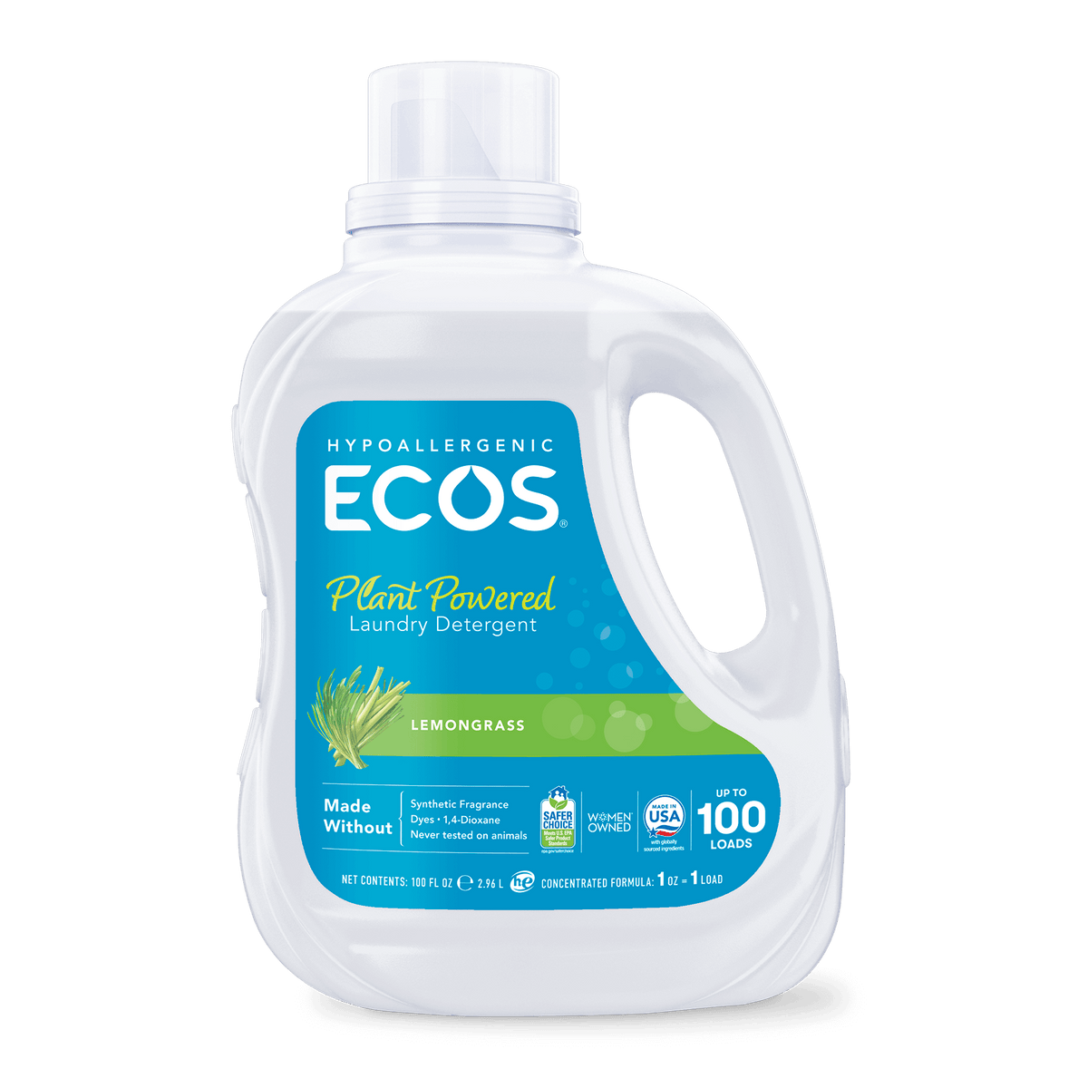 ECOS Hypoallergenic Laundry Detergent - Lemongrass 100 fl oz
