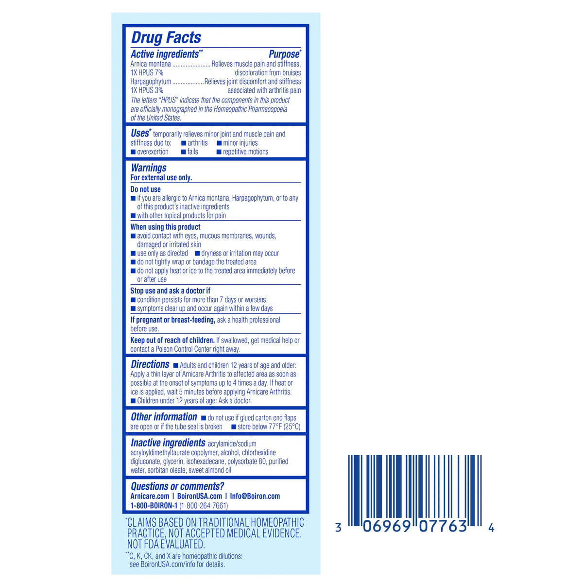 Boiron Arnicare Arthritis Cream