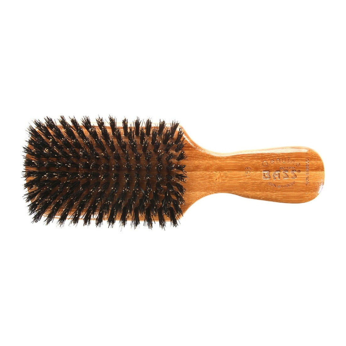 Bass Brushes Classic Collection Pure Boar Bristle Men's Hairbrush Lg Club, Natural Dark Bamboo