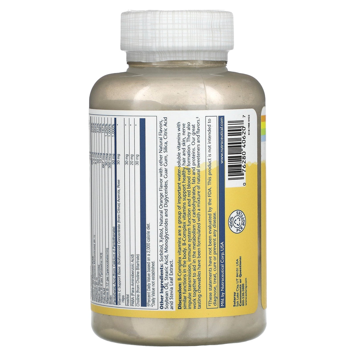 Solaray High Potency B-Complex Chewable Natural Orange - additional view 1