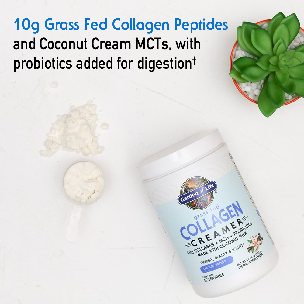 Garden of Life Grass Fed Collagen Creamer Powder - Vanilla - Ingredient Highlight