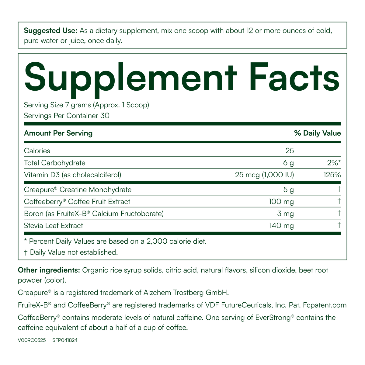 EverStrong® Creatine Powder - Berry Burst - Supplement Facts