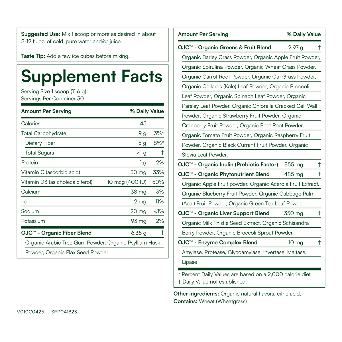 OJC® Plus - Berry Surprise - Supplement Facts