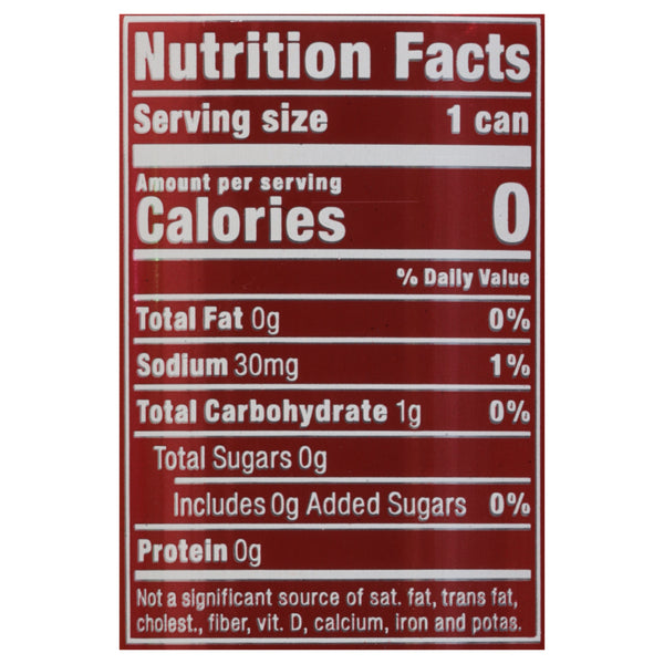 Nutrition Facts for Nixie Organic Zero Sugar Classic Cola