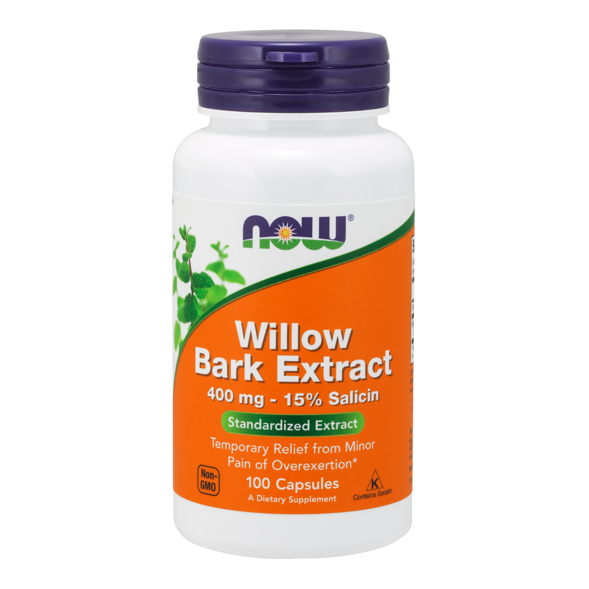 NOW Foods Willow Bark Extract 400mg - 100 Vegetable Capsules
