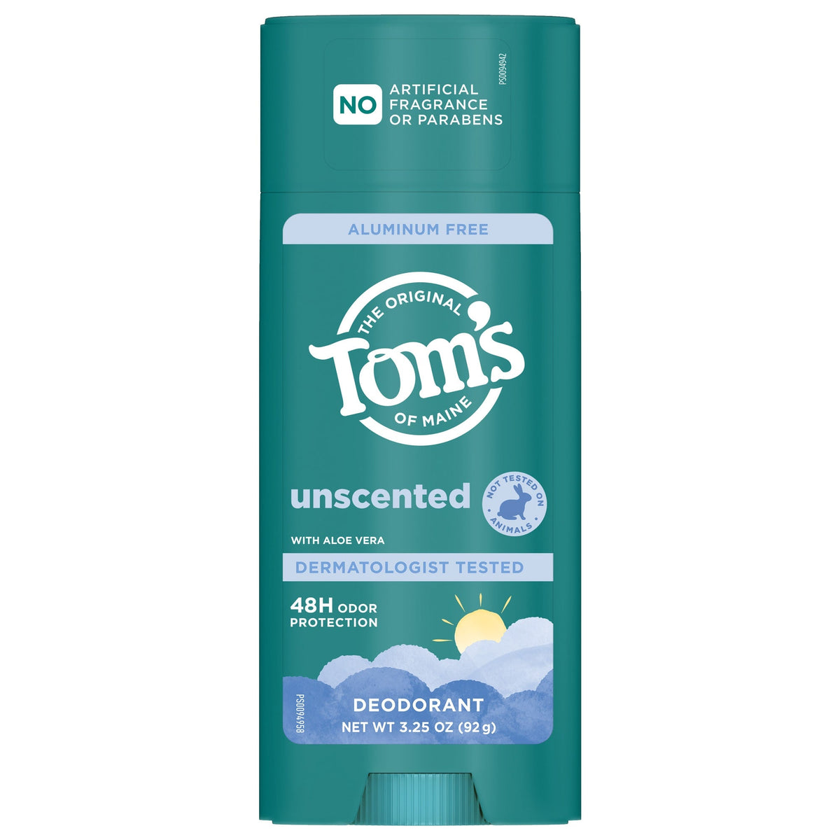 Tom's of Maine Unscented Aluminum Free Deodorant 3.25 oz