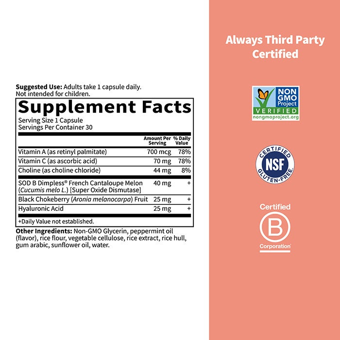 Garden of Life Skin Smooth Supplement Facts