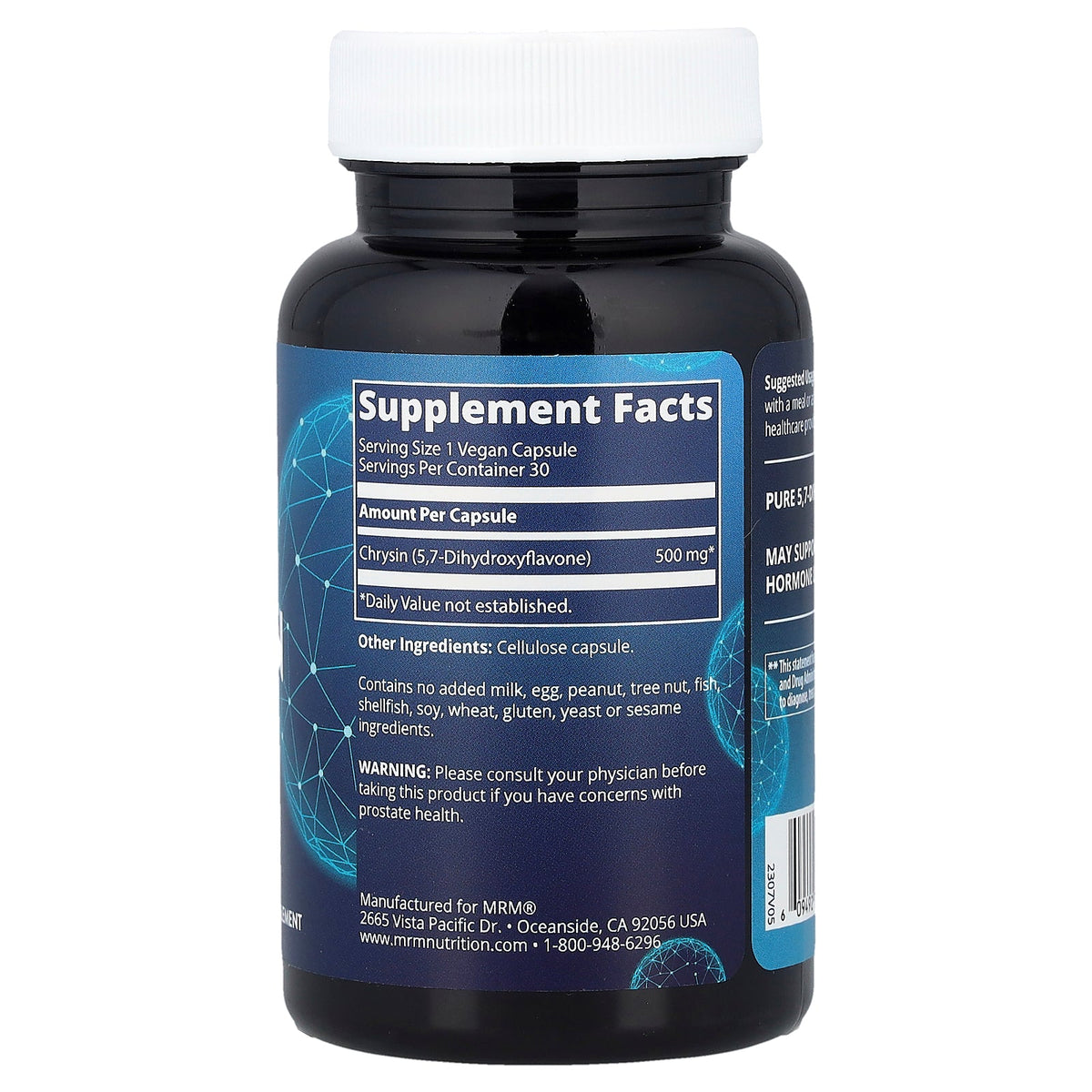 Supplement Facts for MRM Nutrition Chrysin 500 mg