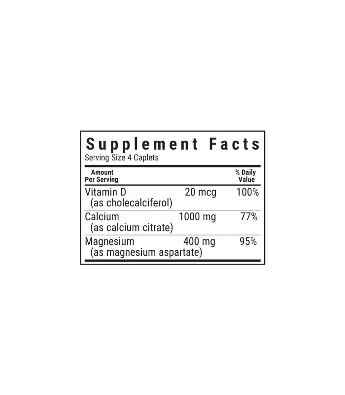 Supplement Facts for Bluebonnet Calcium Citrate Magnesium & Vitamin D3