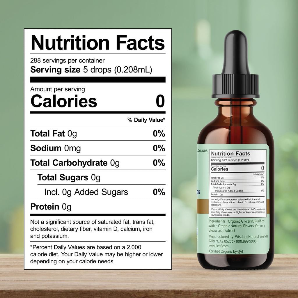 SweetLeaf English Toffee Liquid Stevia - Supplement/Nutrition Facts