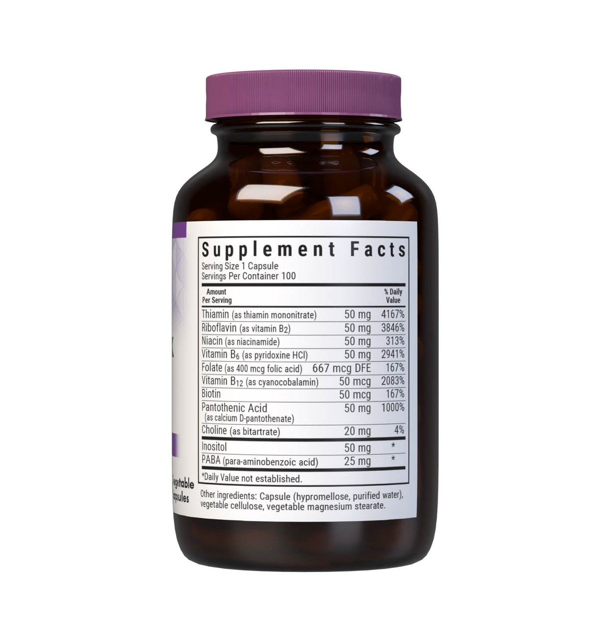 Supplement Facts for Bluebonnet Vitamin B Complex 50