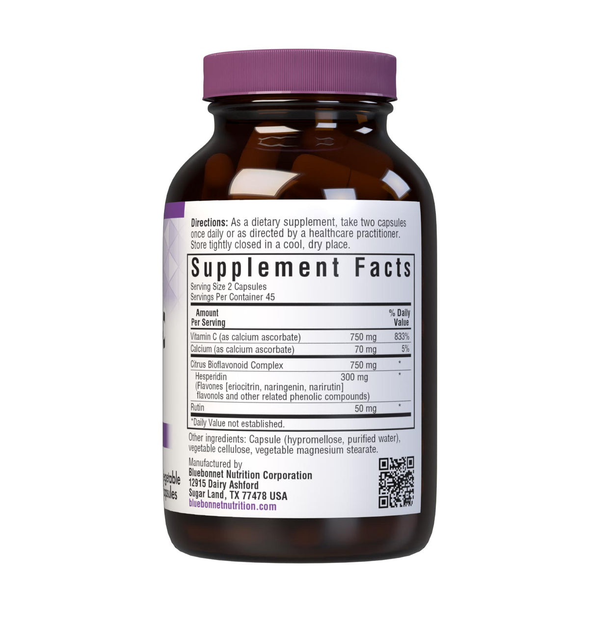 Supplement Facts for Bluebonnet Mega Bio C 1000mg