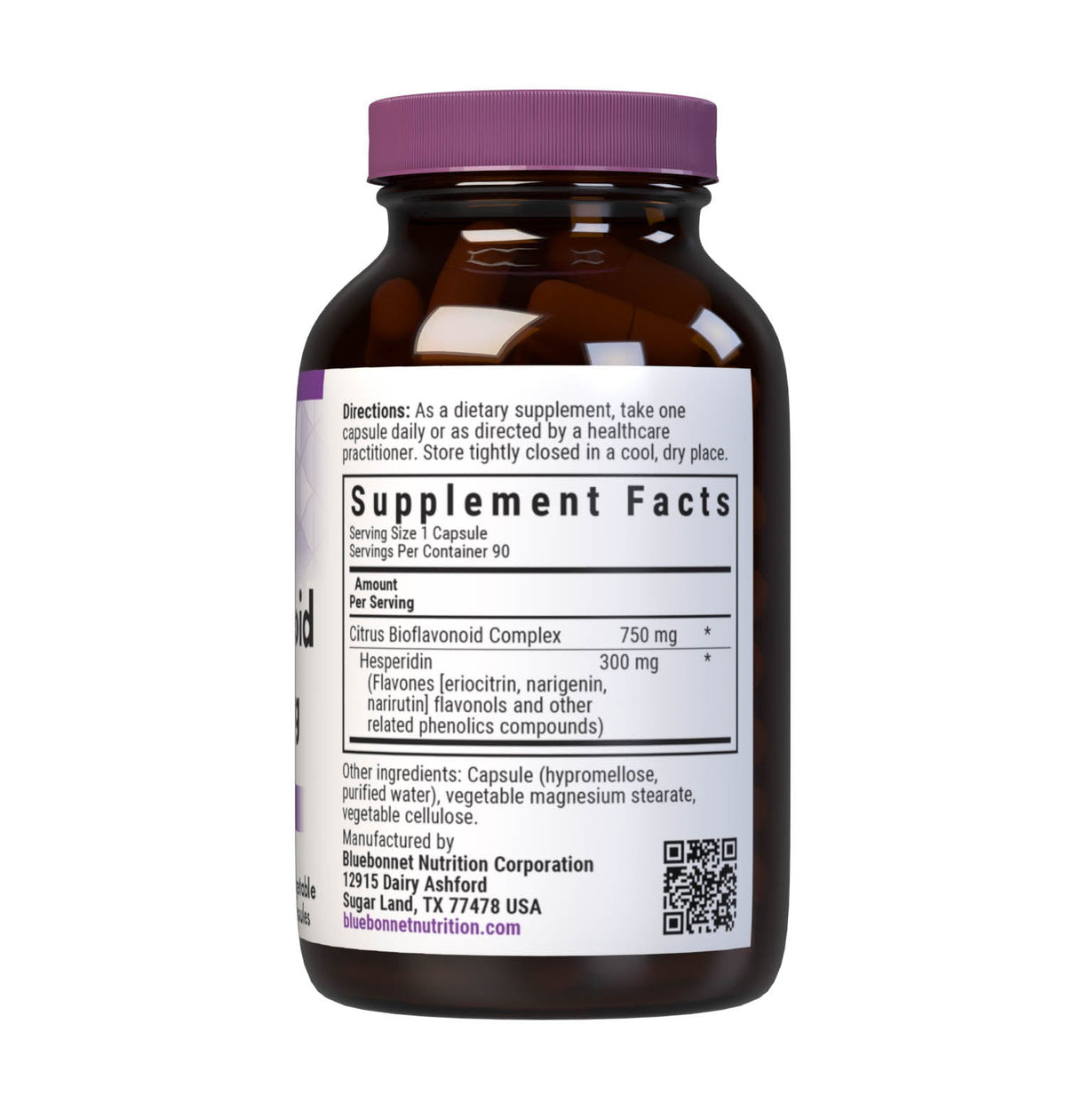 Supplement Facts for Bluebonnet Citrus Bioflavonoid Complex 750mg