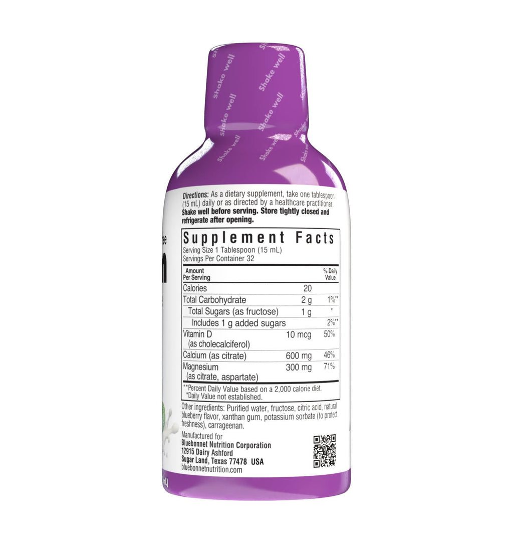 Supplement Facts for Bluebonnet Liquid Calcium Magnesium Citrate, Blueberry