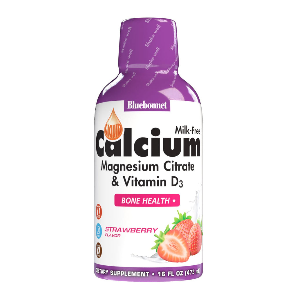 Bluebonnet Liquid Calcium Magnesium Citrate Plus Vitamin D3 Strawberry